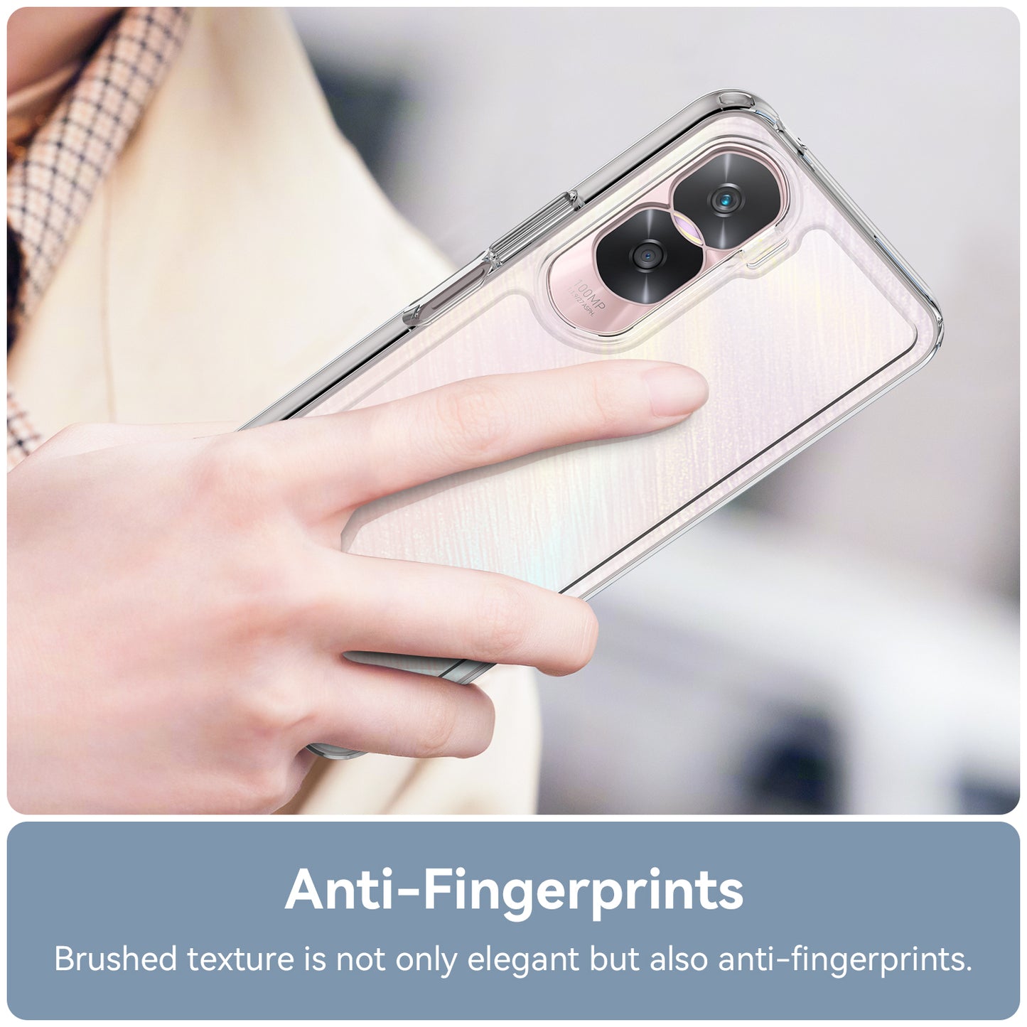 Uniqkart for Honor 90 Lite 5G / X50i TPU+Acrylic Mobile Phone Back Cover Clear Protective Shockproof Case - Transparent