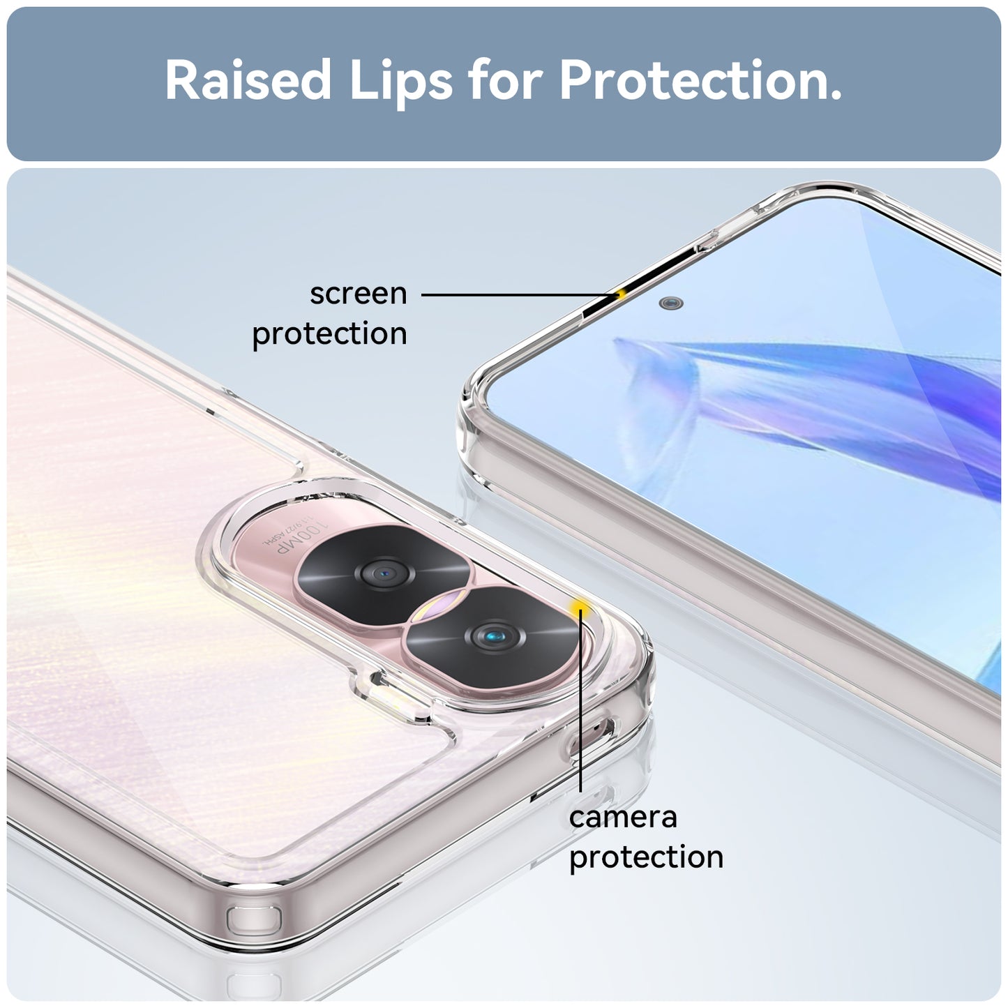 Uniqkart for Honor 90 Lite 5G / X50i TPU+Acrylic Mobile Phone Back Cover Clear Protective Shockproof Case - Transparent