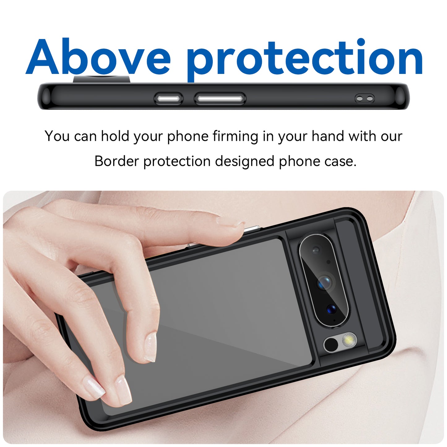 Uniqkart for Google Pixel 8 Pro TPU+Acrylic Phone Case Drop-proof Phone Cover - Black