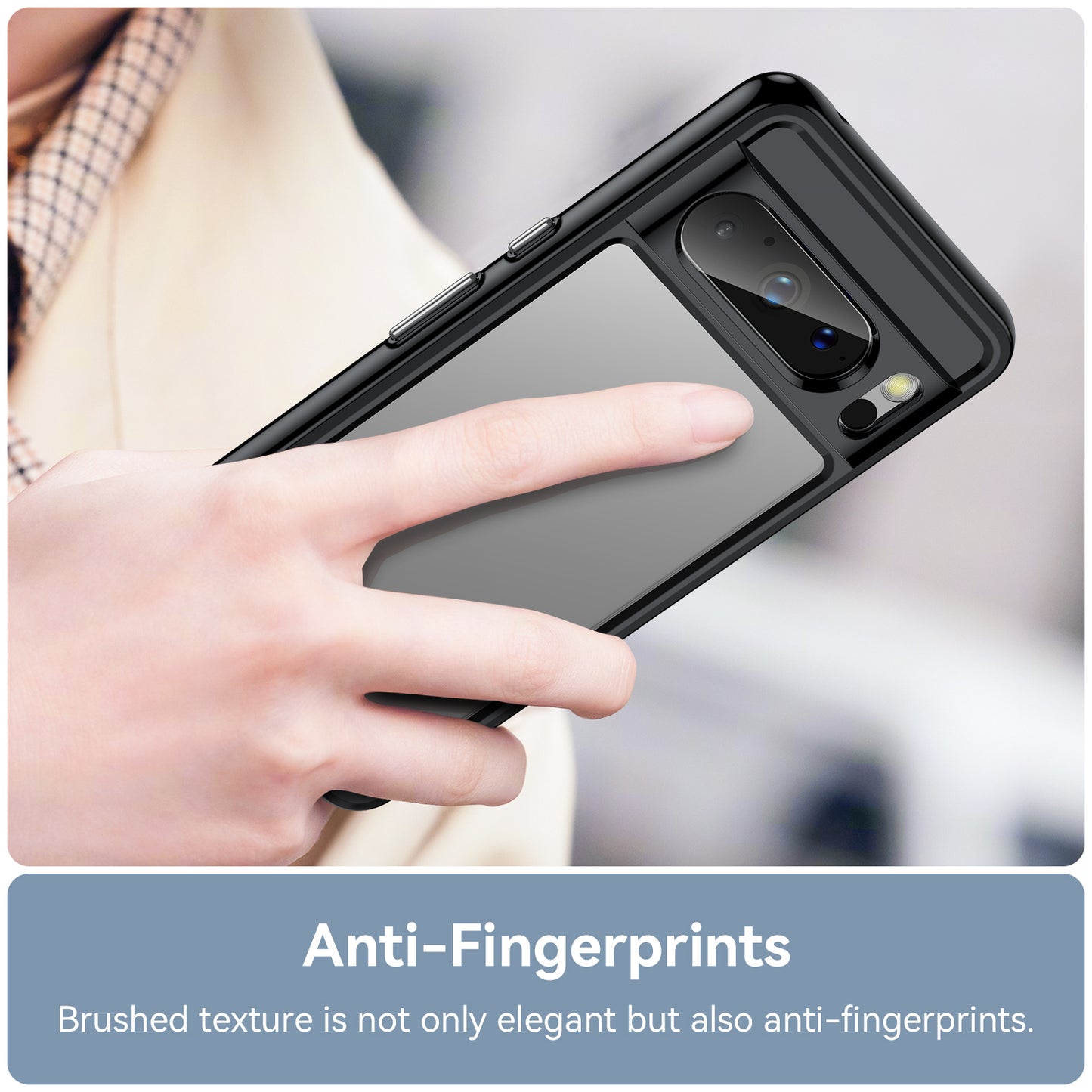 Uniqkart for Google Pixel 8 Pro TPU+Acrylic Phone Case Drop-proof Phone Cover - Black