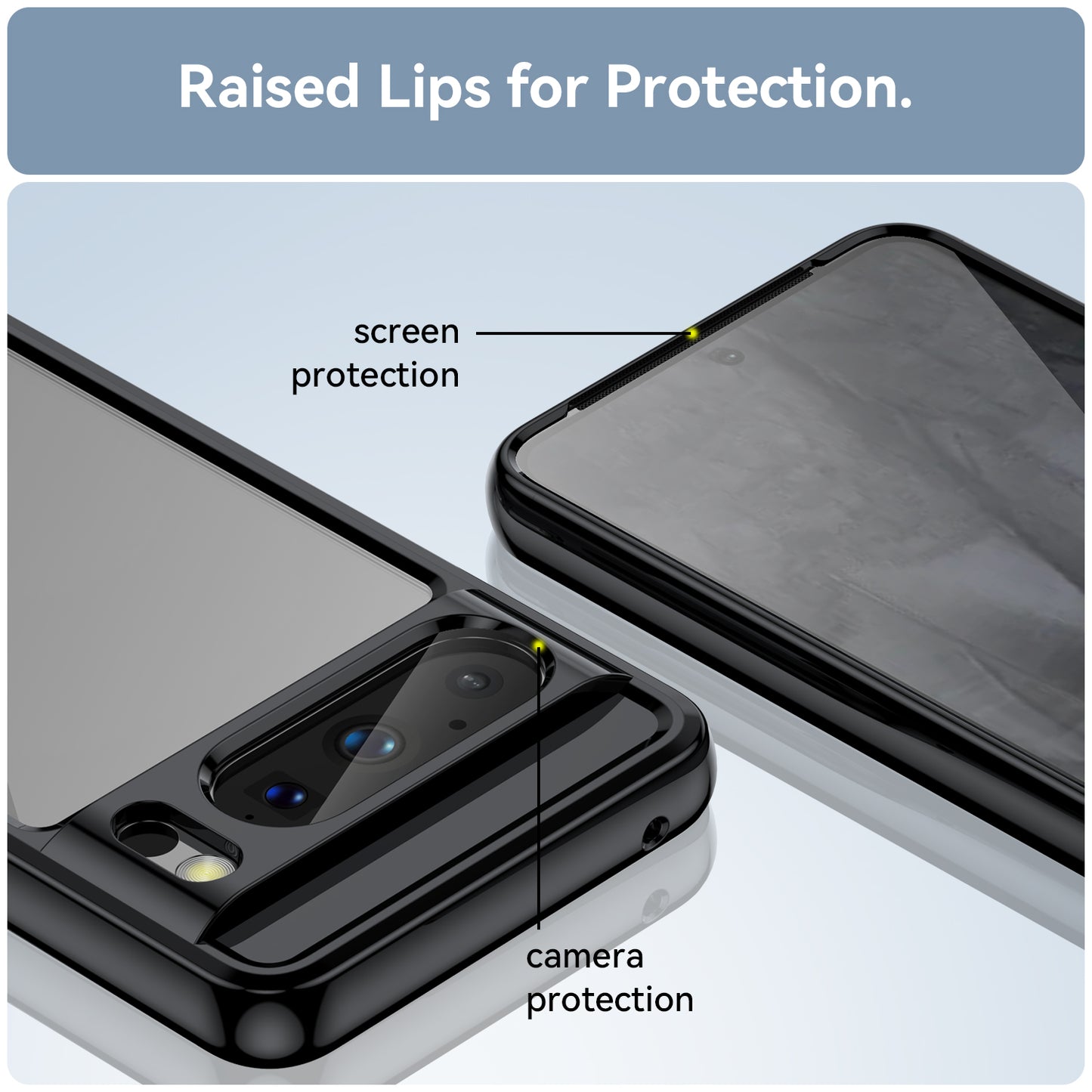 Uniqkart for Google Pixel 8 Pro TPU+Acrylic Phone Case Drop-proof Phone Cover - Black