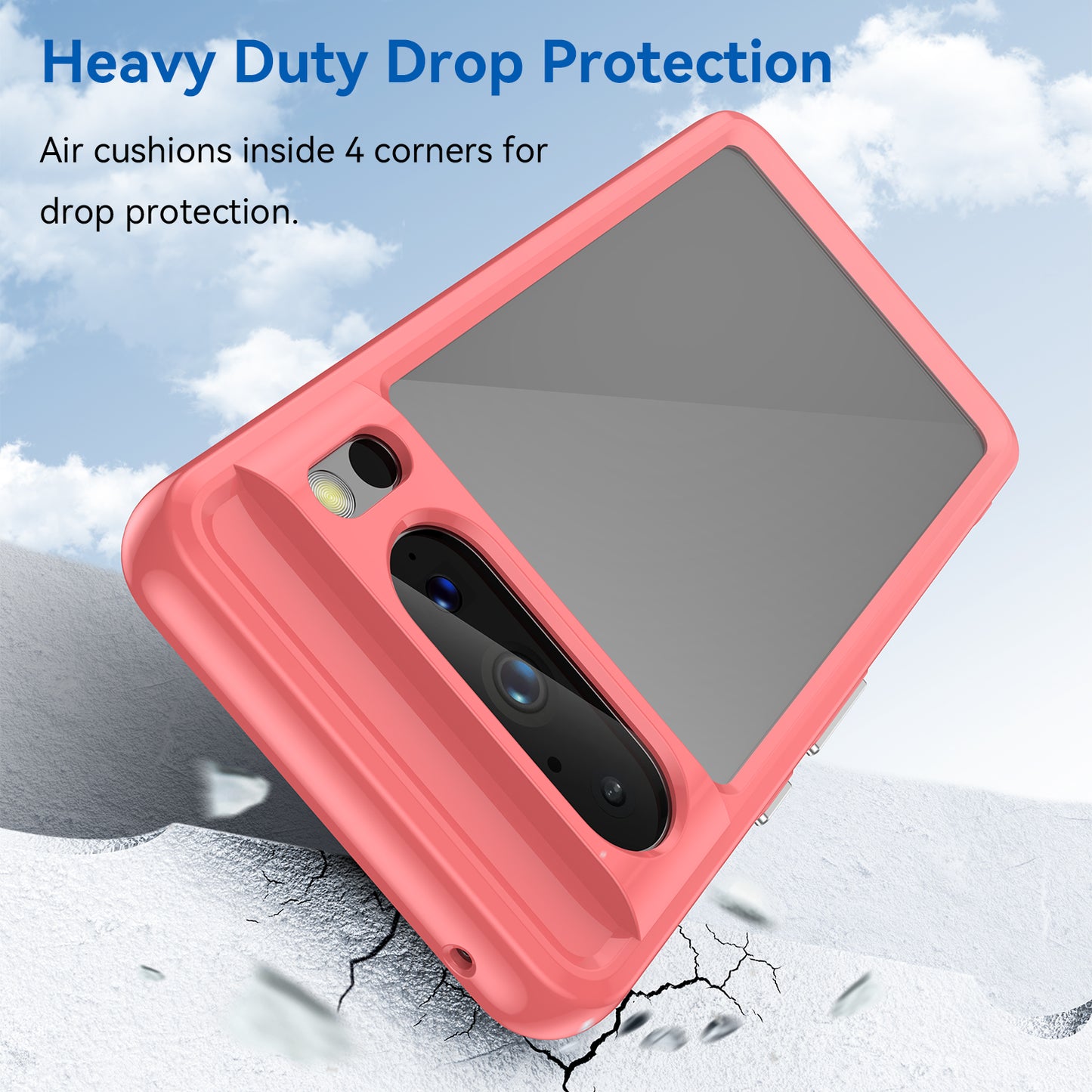 Uniqkart for Google Pixel 8 Pro TPU+Acrylic Phone Case Drop-proof Phone Cover - Red