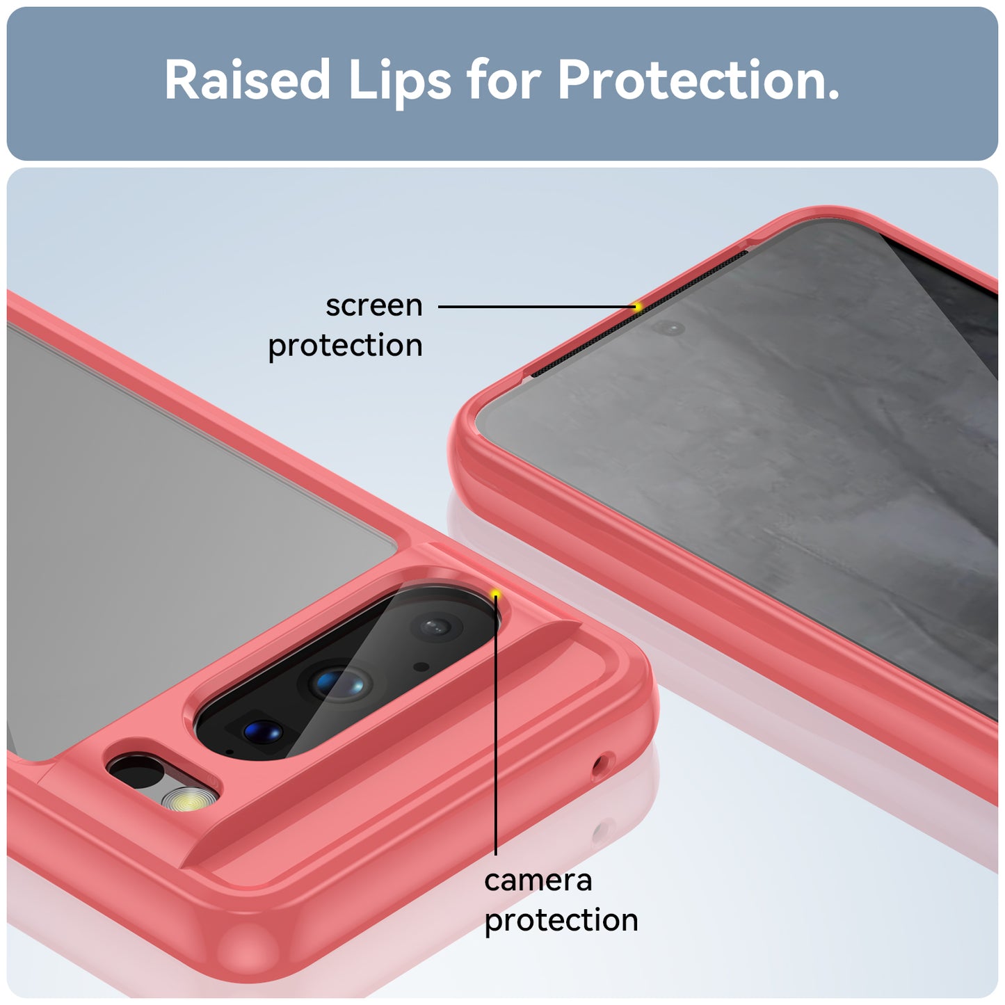 Uniqkart for Google Pixel 8 Pro TPU+Acrylic Phone Case Drop-proof Phone Cover - Red