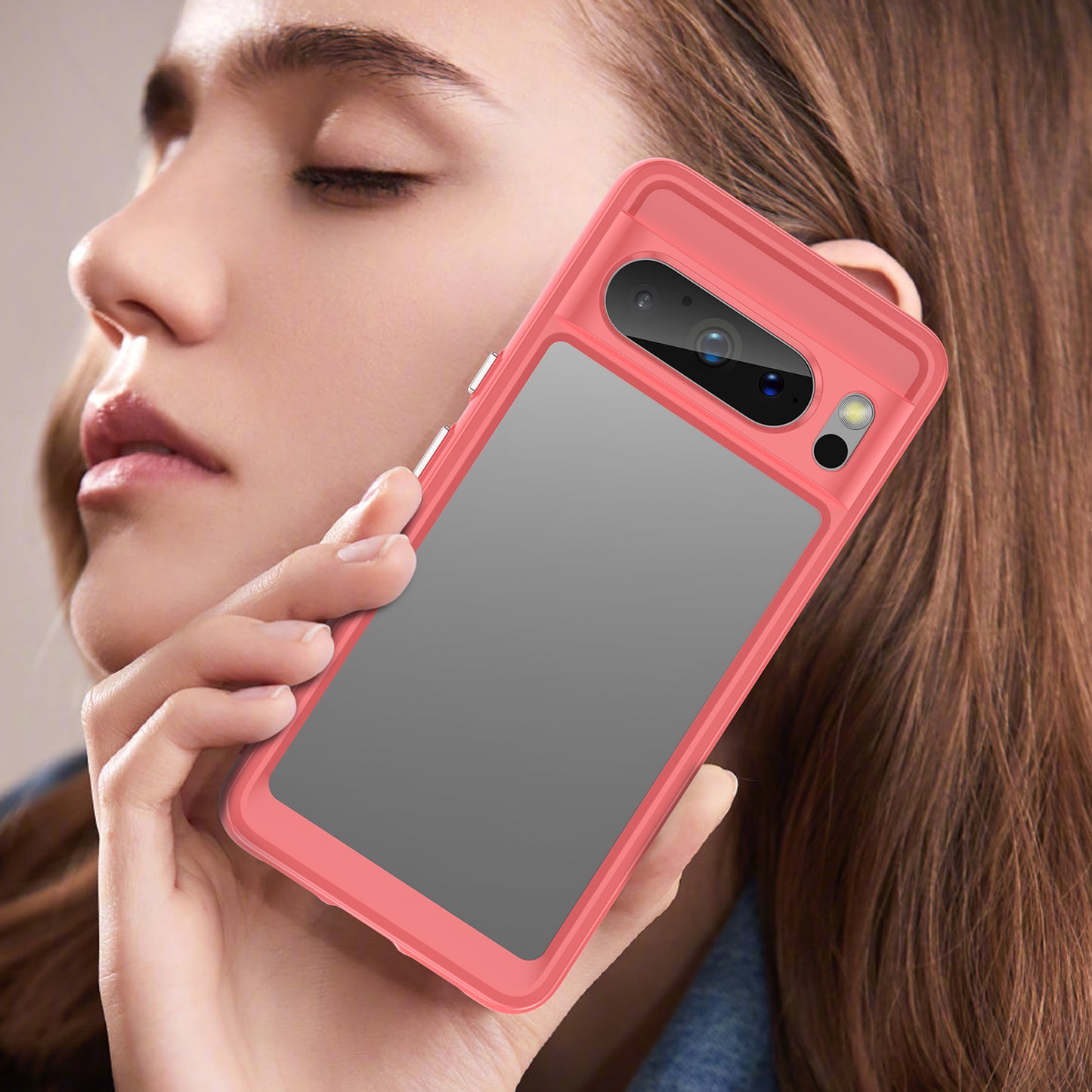 Uniqkart for Google Pixel 8 Pro TPU+Acrylic Phone Case Drop-proof Phone Cover - Red