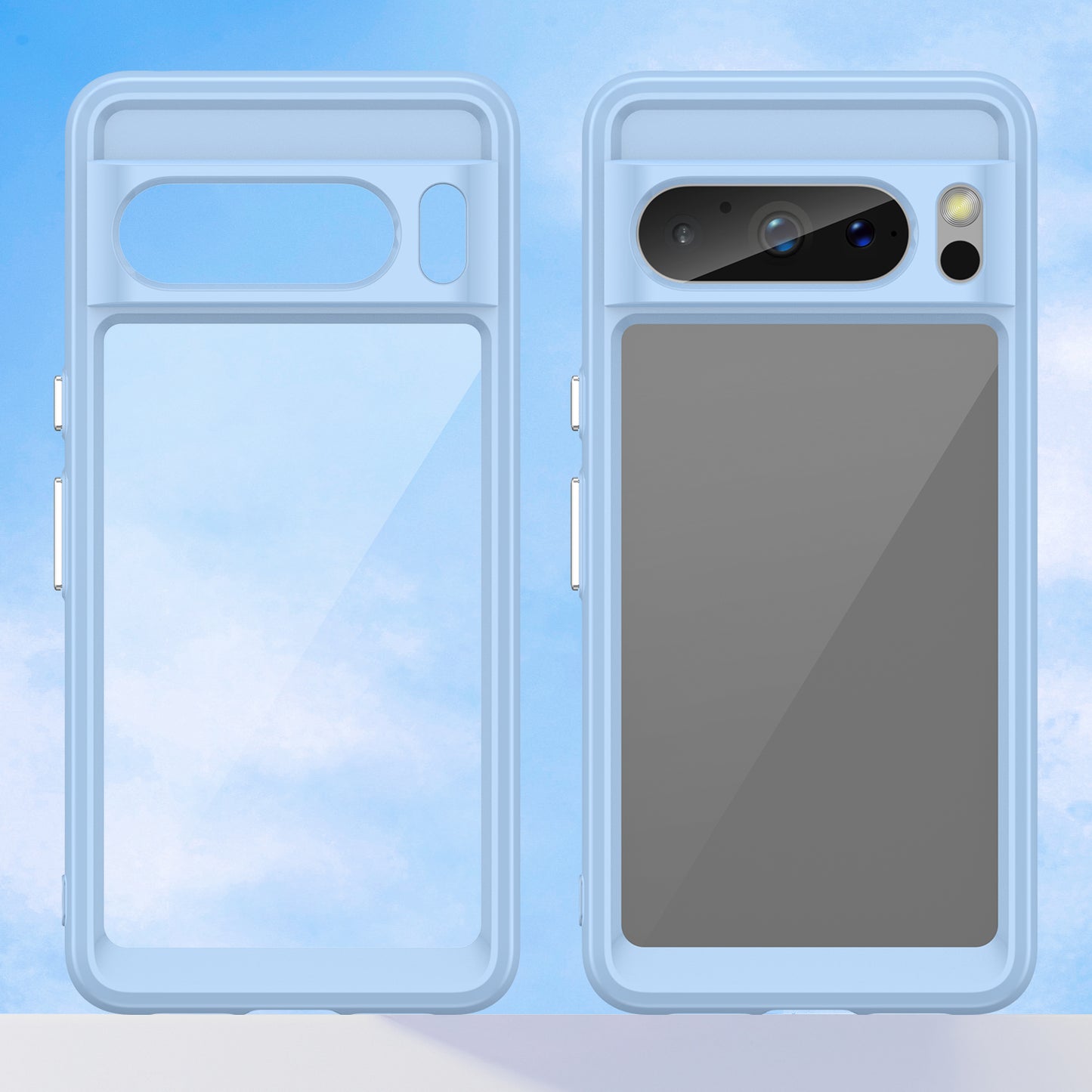 Uniqkart for Google Pixel 8 Pro TPU+Acrylic Phone Case Drop-proof Phone Cover - Blue