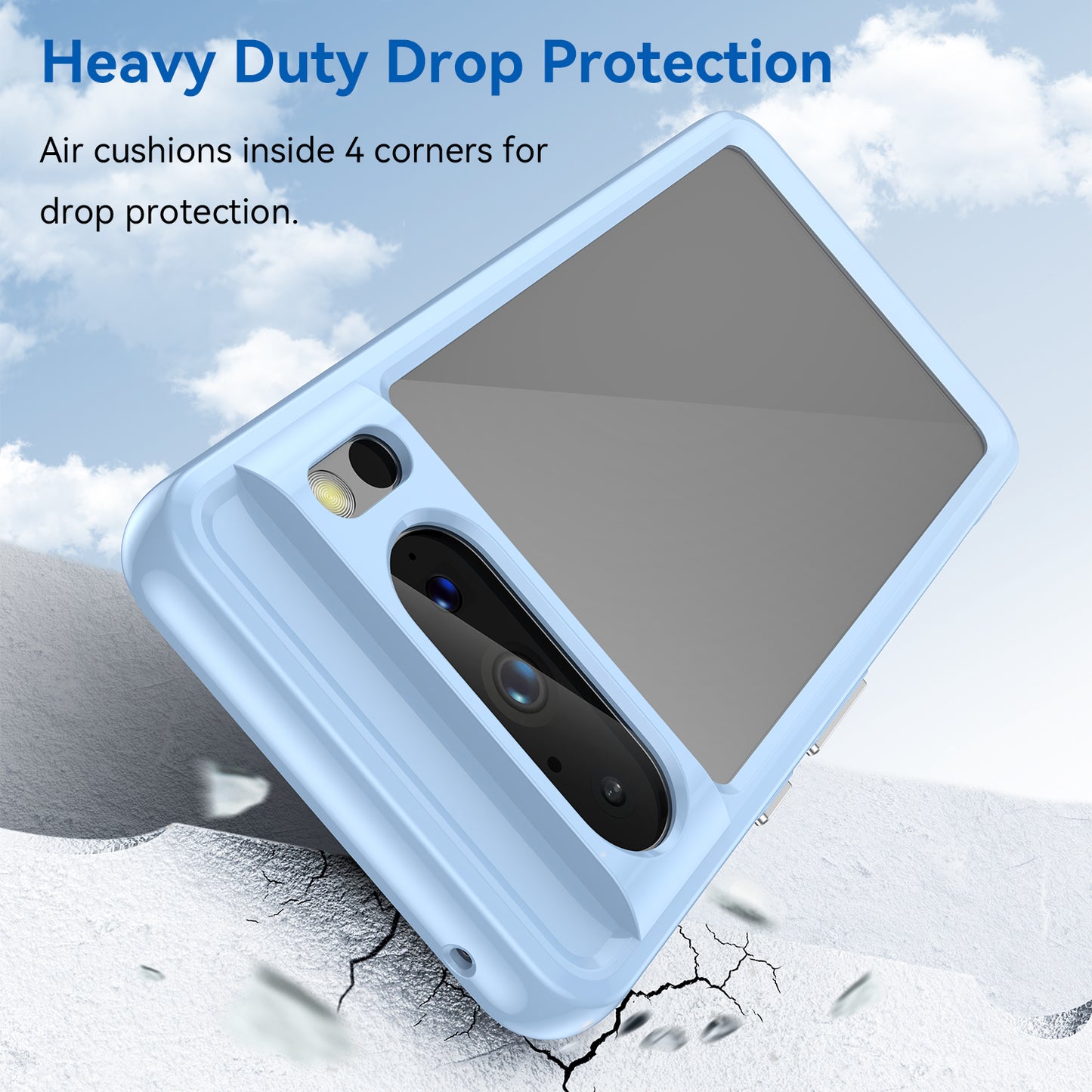 Uniqkart for Google Pixel 8 Pro TPU+Acrylic Phone Case Drop-proof Phone Cover - Blue