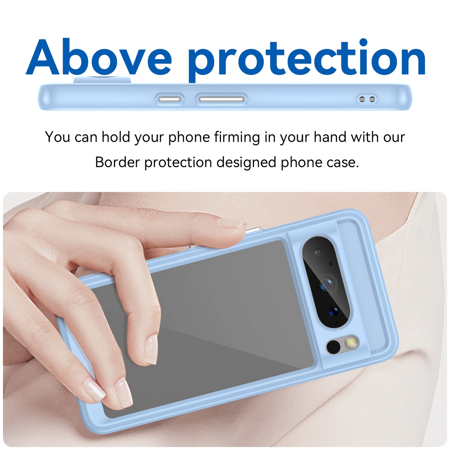 Uniqkart for Google Pixel 8 Pro TPU+Acrylic Phone Case Drop-proof Phone Cover - Blue