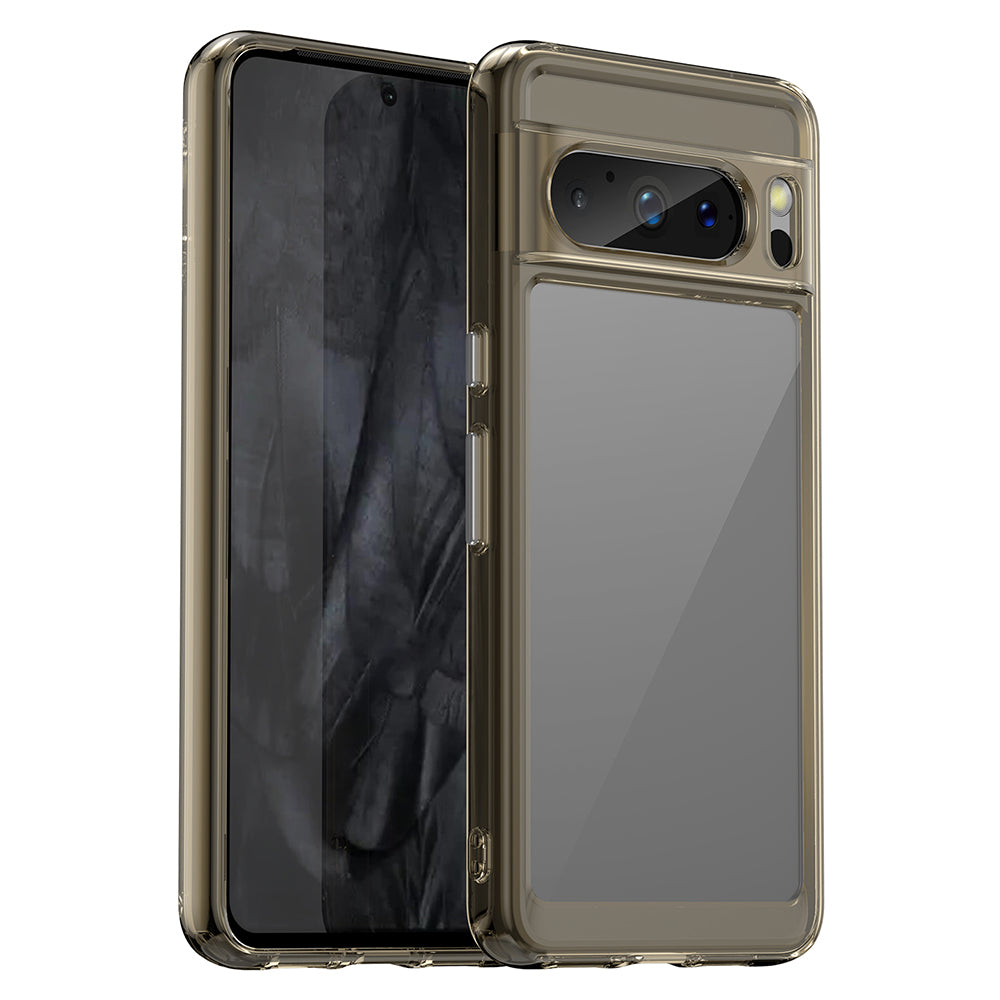 Uniqkart for Google Pixel 8 Pro TPU+Acrylic Phone Case Drop-proof Phone Cover - Transparent Grey