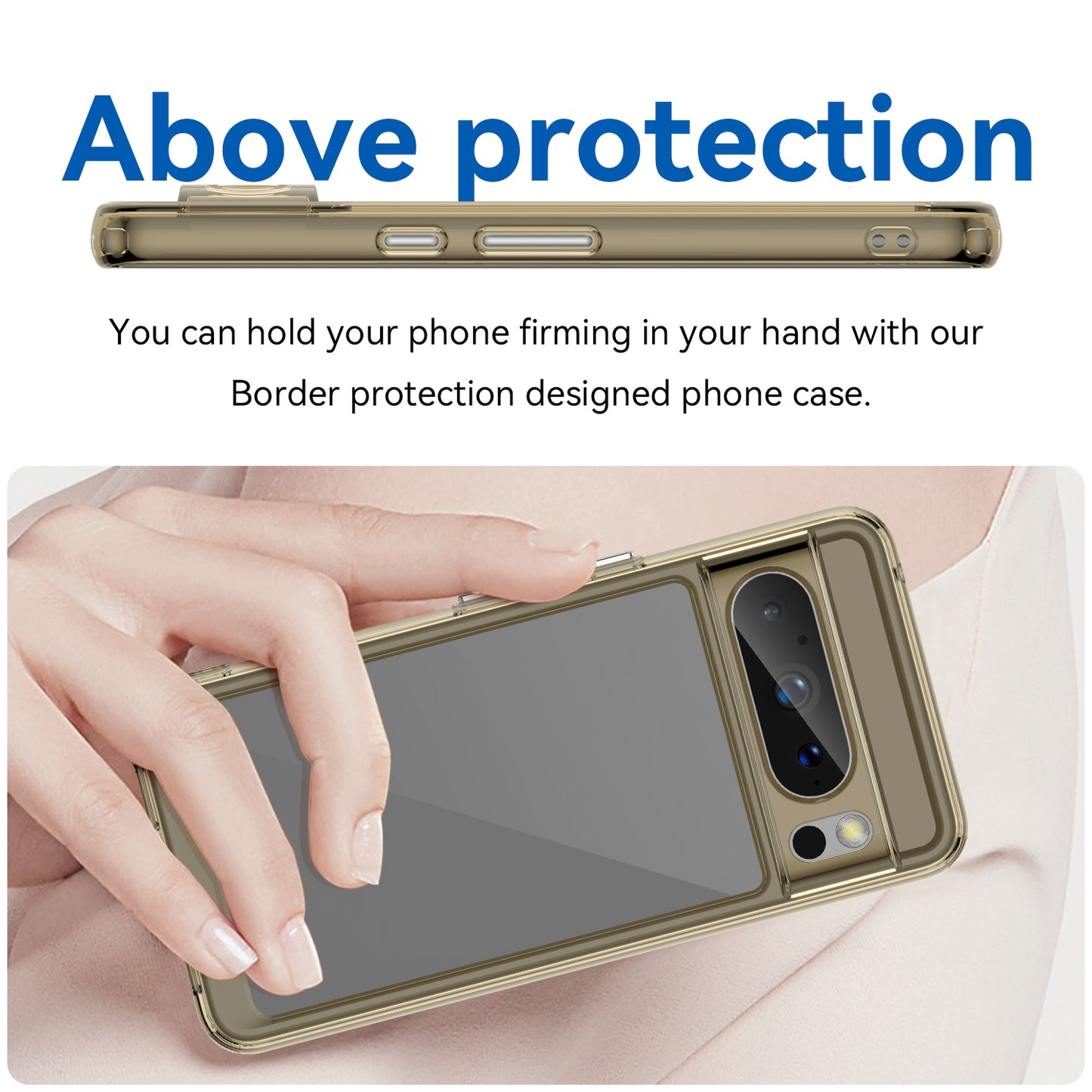 Uniqkart for Google Pixel 8 Pro TPU+Acrylic Phone Case Drop-proof Phone Cover - Transparent Grey