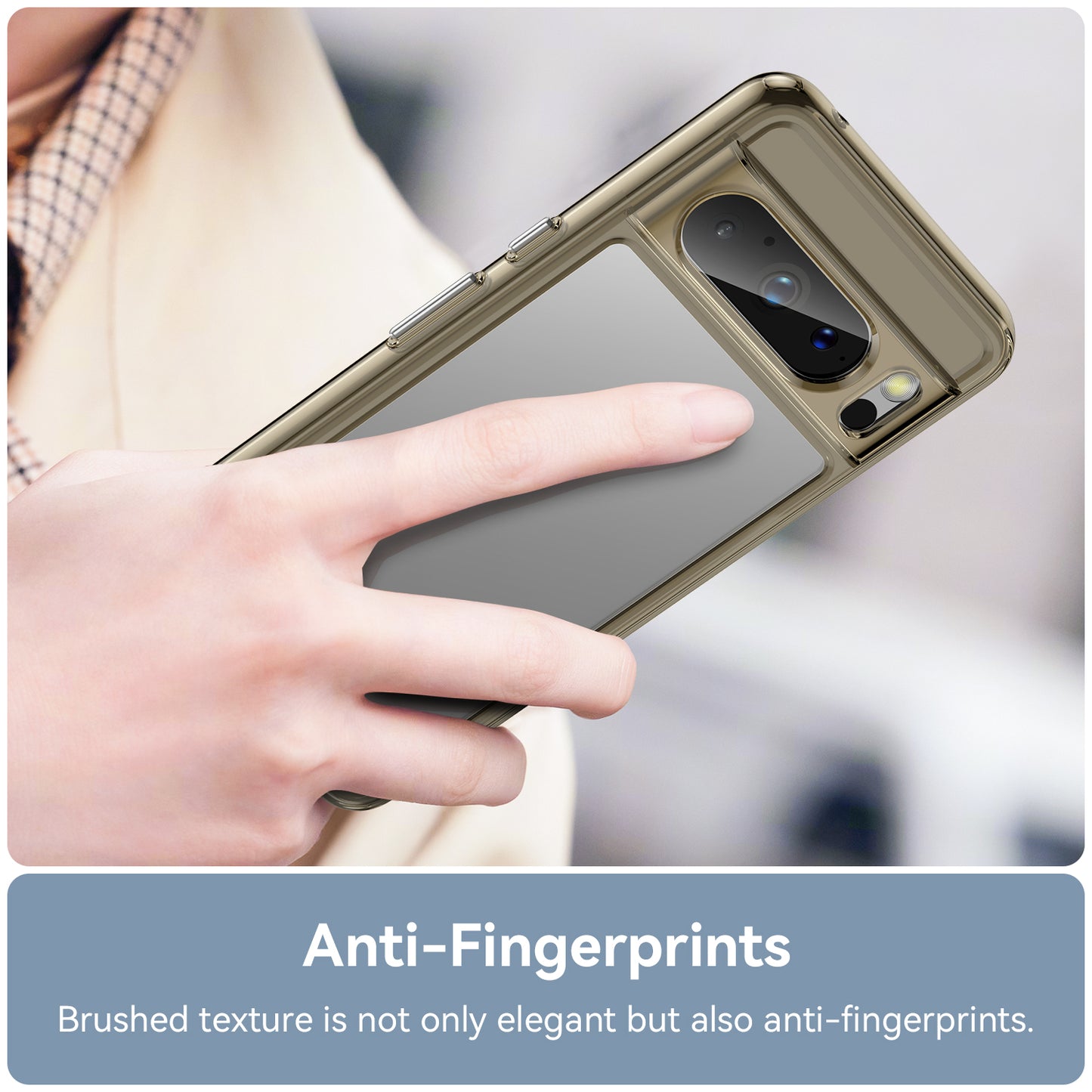 Uniqkart for Google Pixel 8 Pro TPU+Acrylic Phone Case Drop-proof Phone Cover - Transparent Grey