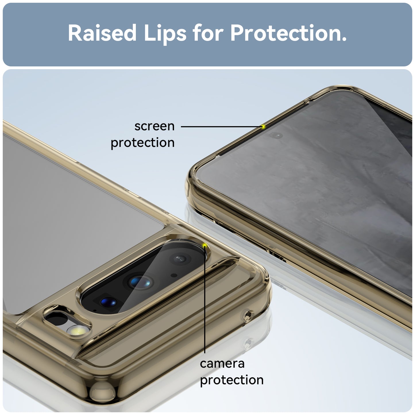 Uniqkart for Google Pixel 8 Pro TPU+Acrylic Phone Case Drop-proof Phone Cover - Transparent Grey