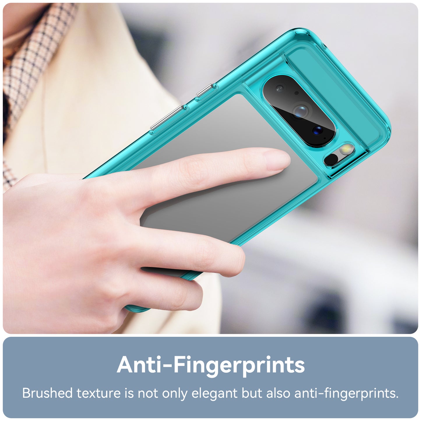 Uniqkart for Google Pixel 8 Pro TPU+Acrylic Phone Case Drop-proof Phone Cover - Transparent Blue