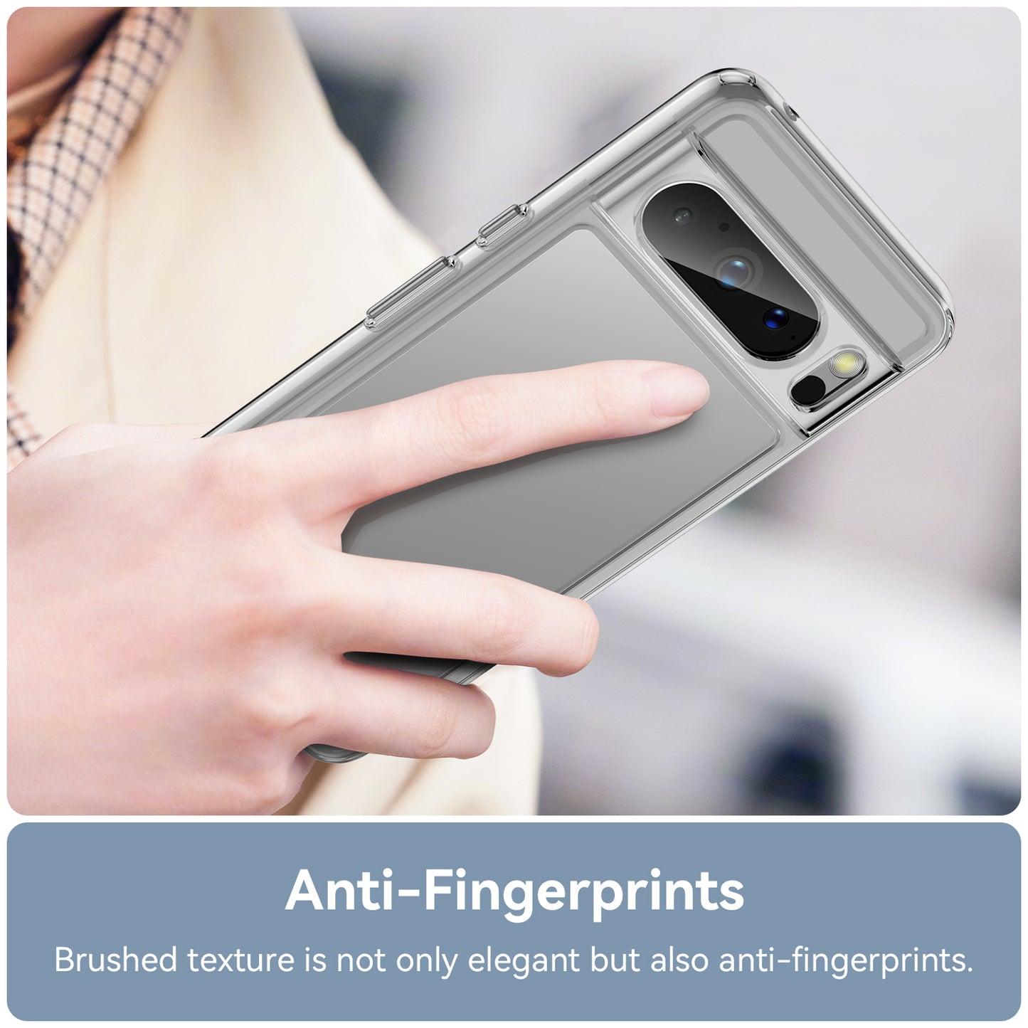 Uniqkart for Google Pixel 8 Pro TPU+Acrylic Phone Case Drop-proof Phone Cover - Transparent