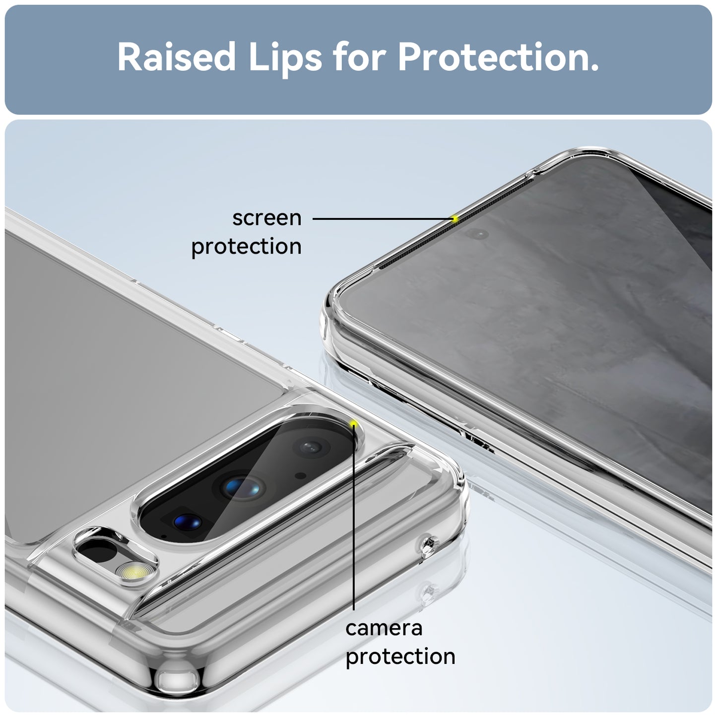 Uniqkart for Google Pixel 8 Pro TPU+Acrylic Phone Case Drop-proof Phone Cover - Transparent