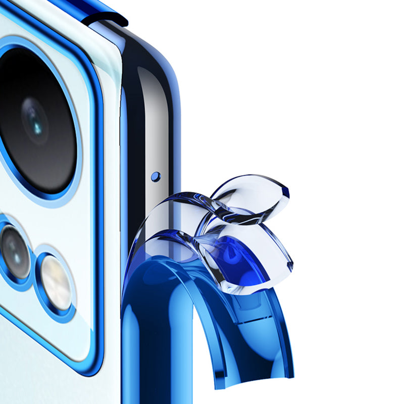 Uniqkart Nature Series for vivo S17 5G Matte TPU Case Electroplating Anti-drop Cell Phone Cover - Blue