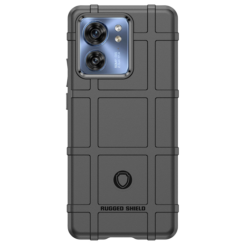 Uniqkart for Motorola Edge 40 5G Square Grid Texture Shockproof TPU Phone Case Back Cover - Black