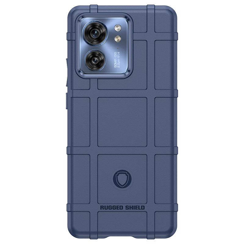 Uniqkart for Motorola Edge 40 5G Square Grid Texture Shockproof TPU Phone Case Back Cover - Blue