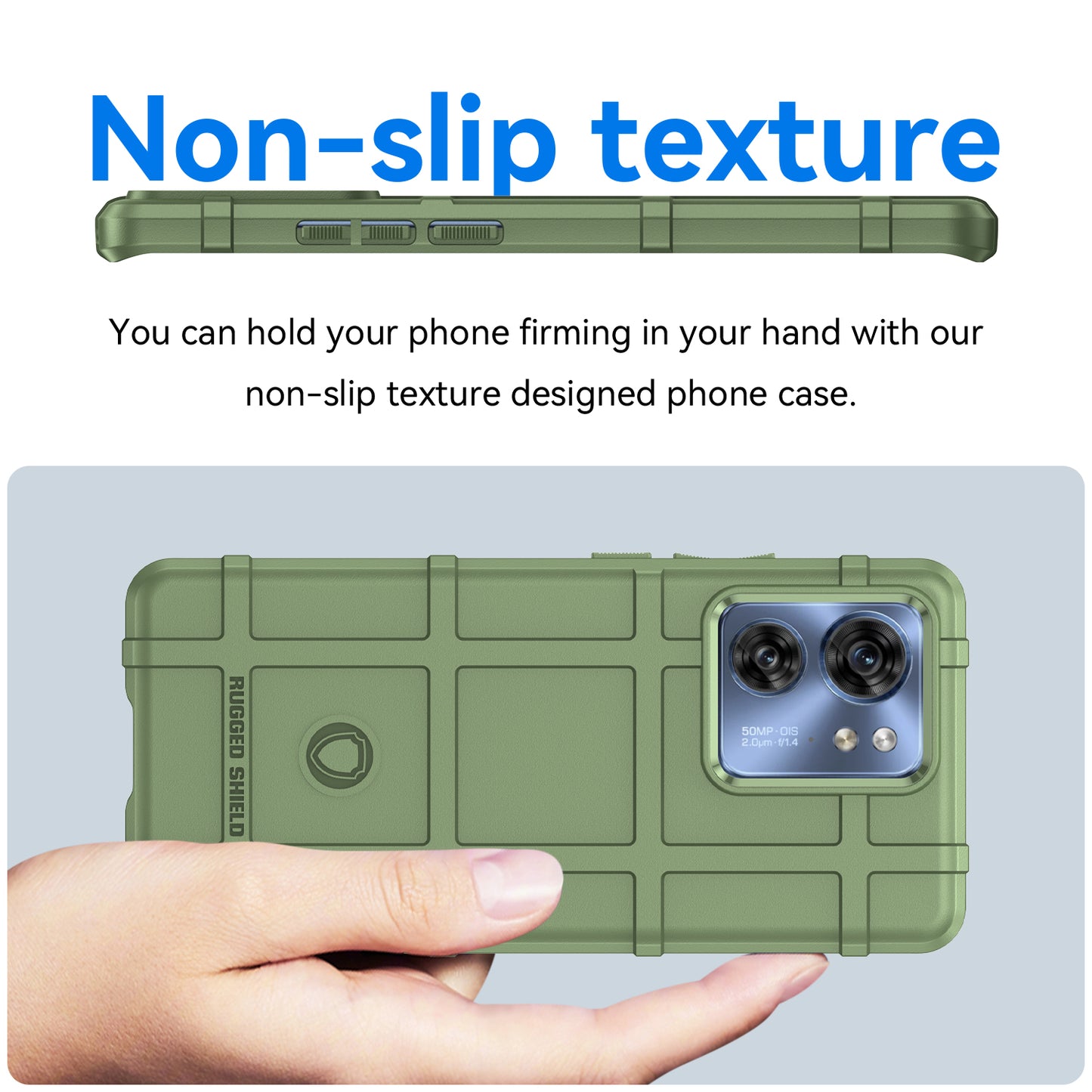 Uniqkart for Motorola Edge 40 5G Square Grid Texture Shockproof TPU Phone Case Back Cover - Green