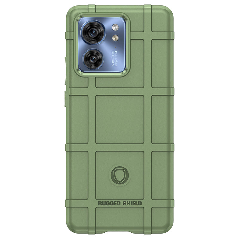 Uniqkart for Motorola Edge 40 5G Square Grid Texture Shockproof TPU Phone Case Back Cover - Green