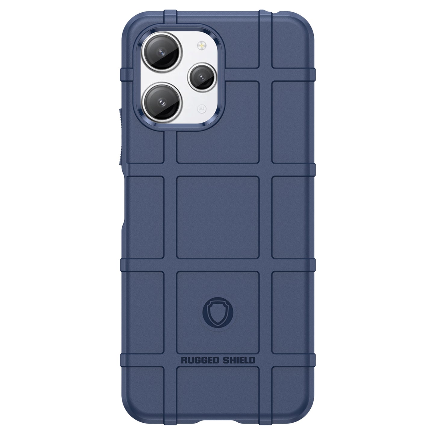 Uniqkart for Xiaomi Redmi 12 4G Non-slip Back Cover Square Grid Texture TPU Phone Case - Blue