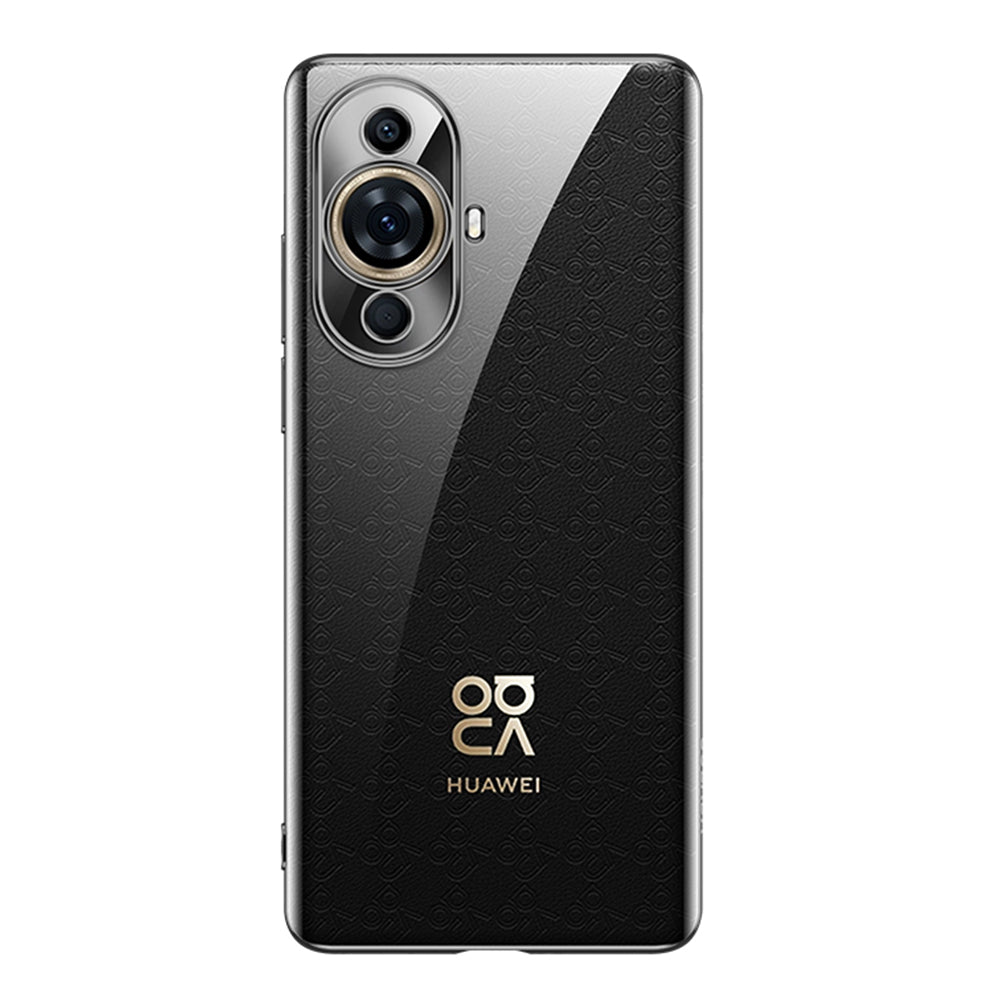 Uniqkart For Huawei nova 11 Pro / nova 11 Ultra Electroplating Straight Edge Clear Phone Case TPU Anti-scratch Cover - Black