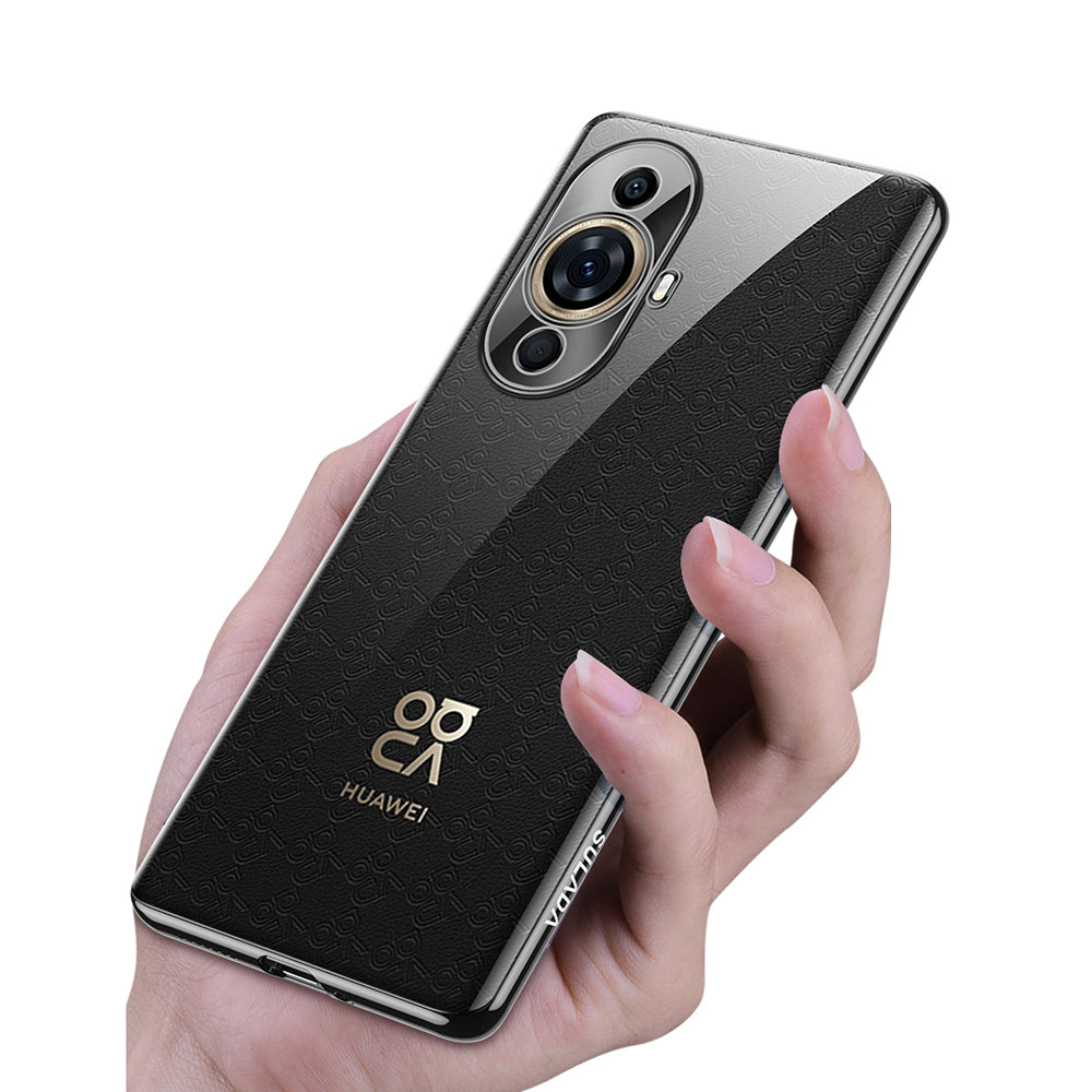 Uniqkart For Huawei nova 11 Pro / nova 11 Ultra Electroplating Straight Edge Clear Phone Case TPU Anti-scratch Cover - Purple