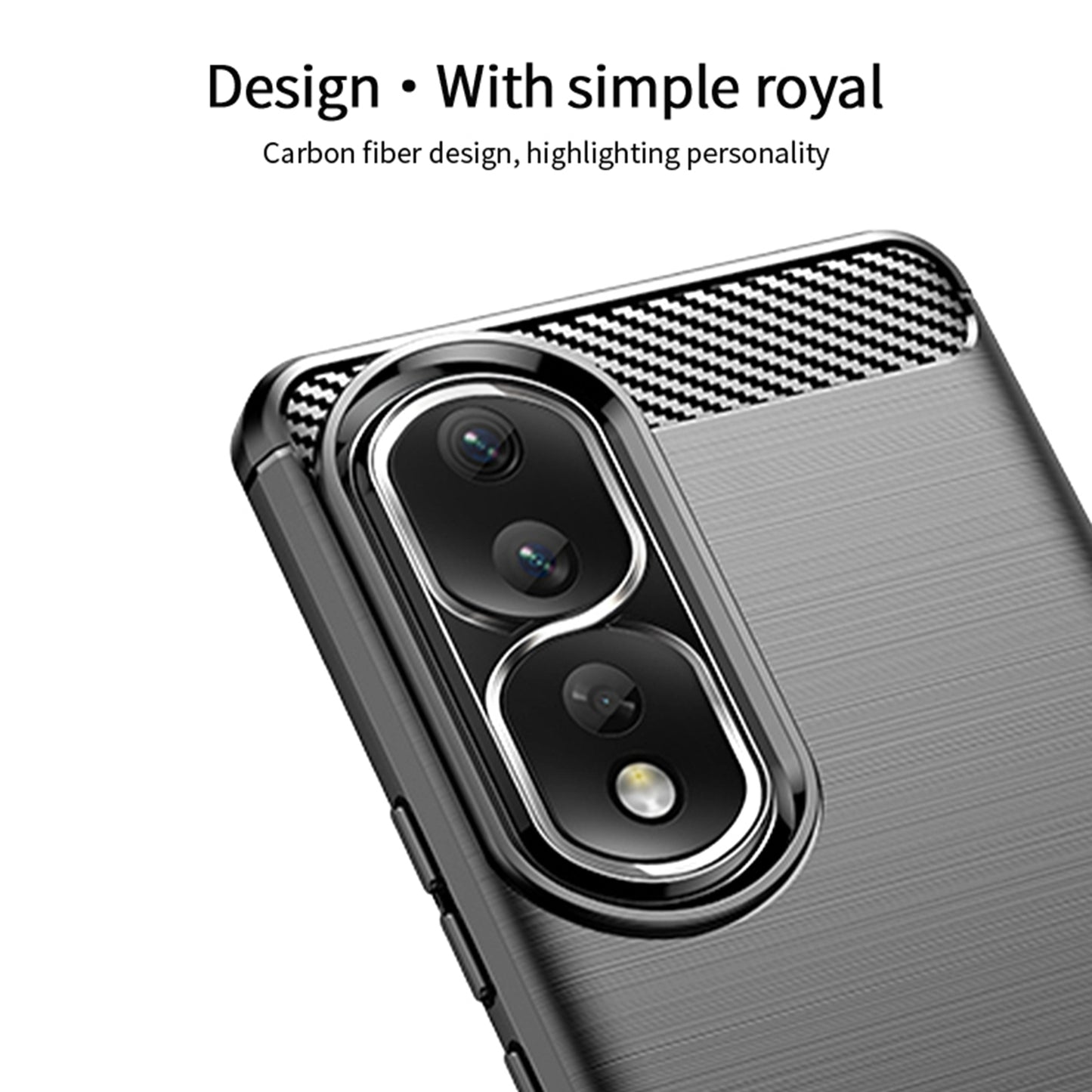 Uniqkart TPU Series-1 for Honor 90 Pro TPU Phone Case Carbon Fiber Brushed Phone Cover - Blue