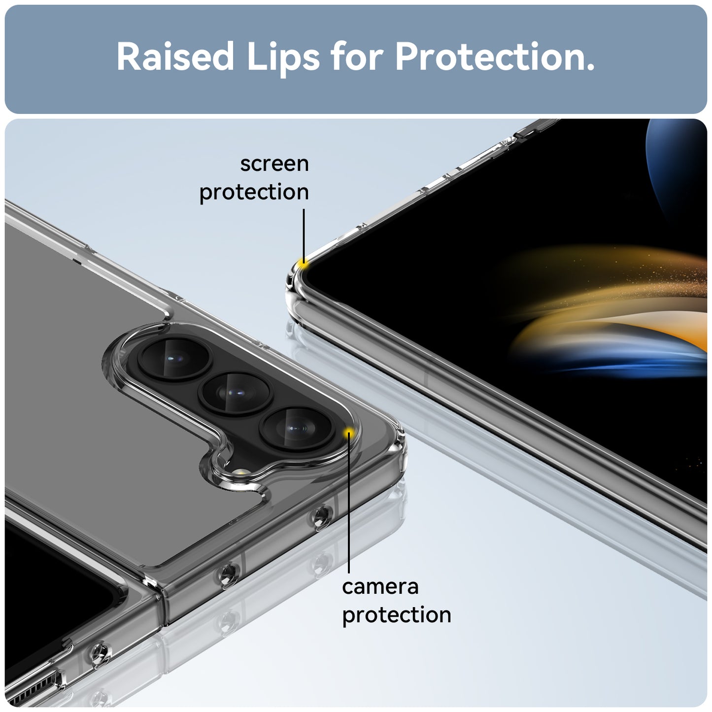 Uniqkart for Samsung Galaxy Z Fold5 5G Mobile Phone Back Cover TPU+Acrylic Clear Protective Shockproof Case - Transparent