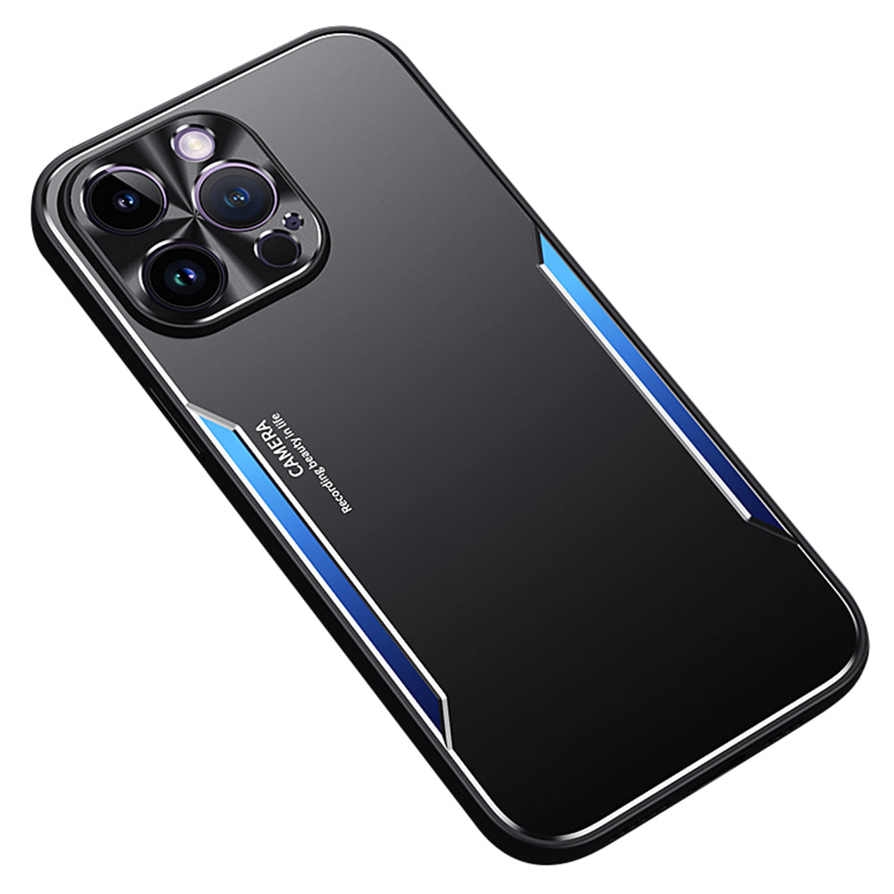 Uniqkart for iPhone 12 Pro Max 6.7 inch Aluminium Alloy + TPU Phone Case Anti-Scratch Cellphone Shell - Blue