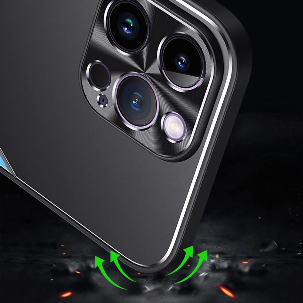 Uniqkart for iPhone 12 Pro Max 6.7 inch Aluminium Alloy + TPU Phone Case Anti-Scratch Cellphone Shell - Gold