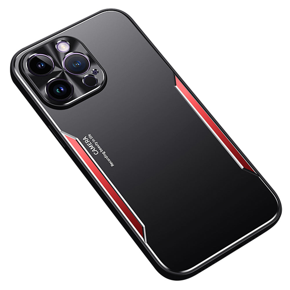 Uniqkart for iPhone 12 Pro Max 6.7 inch Aluminium Alloy + TPU Phone Case Anti-Scratch Cellphone Shell - Red