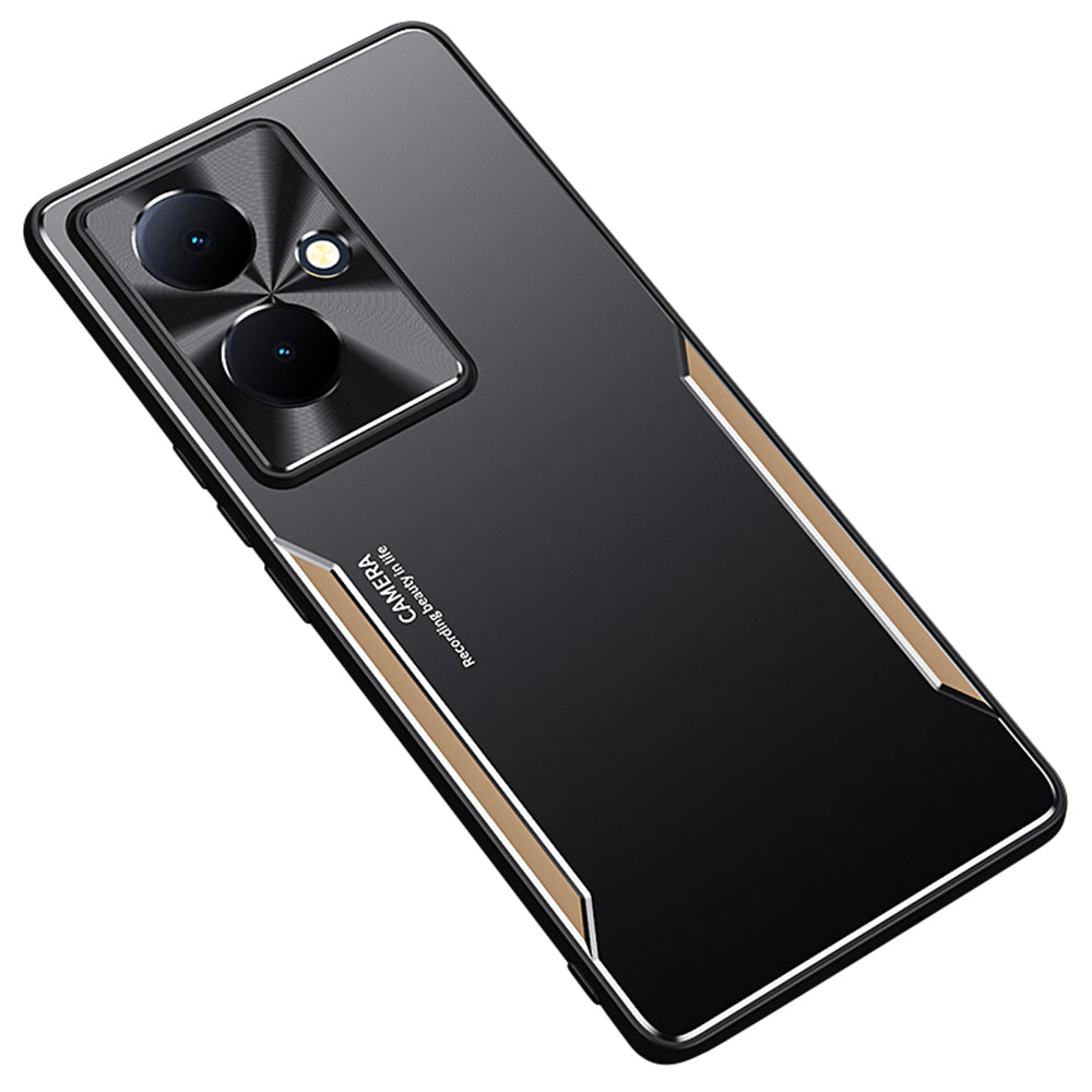 Uniqkart for vivo Y78+ 5G Aluminium Alloy+TPU Phone Case Mobile Phone Shockproof Shell - Gold