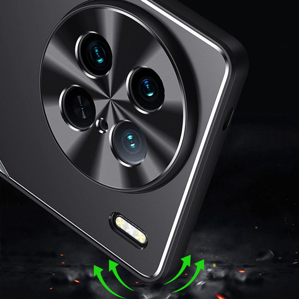 Phone Case for vivo X90 Pro 5G Aluminium Alloy+TPU Mobile Phone Shockproof Shell - Gold