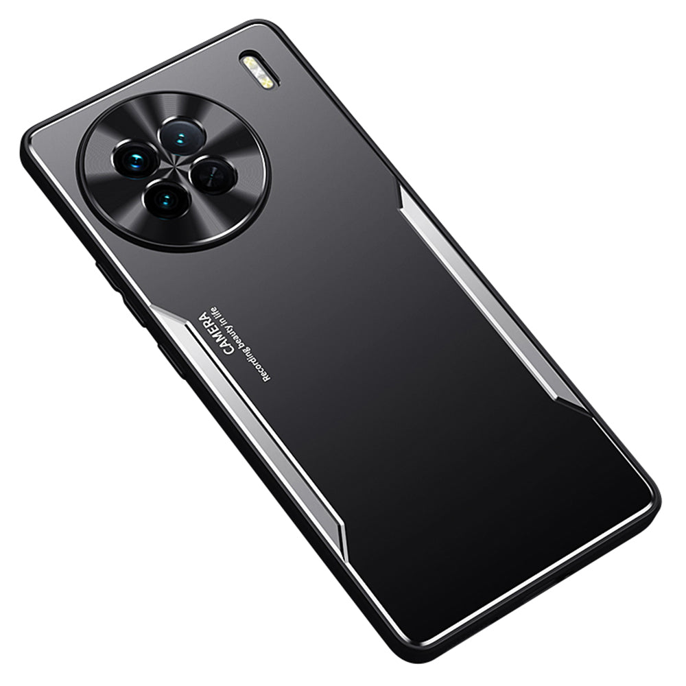 Mobile Phone Case for vivo X90 5G Aluminium Alloy+TPU Back Cover Drop Protection Shell - Silver