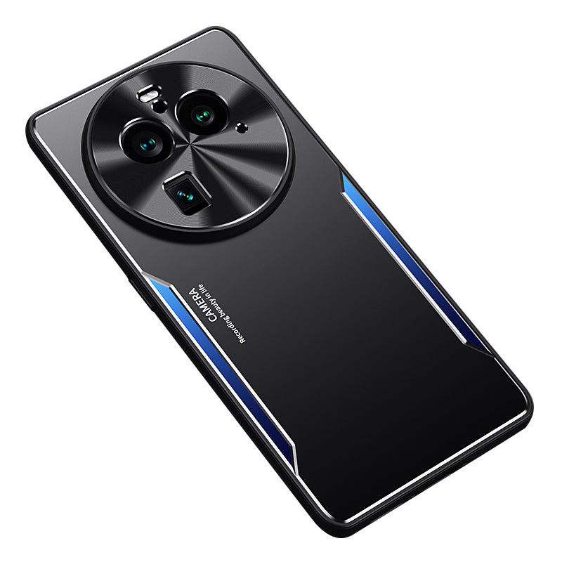 Uniqkart for Oppo Find X6 Pro Phone Case Aluminum Alloy + TPU Slim Case Protective Anti-Drop Phone Cover - Blue