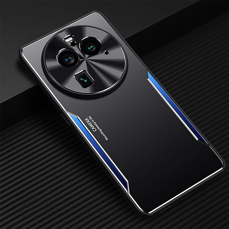 Uniqkart for Oppo Find X6 Pro Phone Case Aluminum Alloy + TPU Slim Case Protective Anti-Drop Phone Cover - Blue