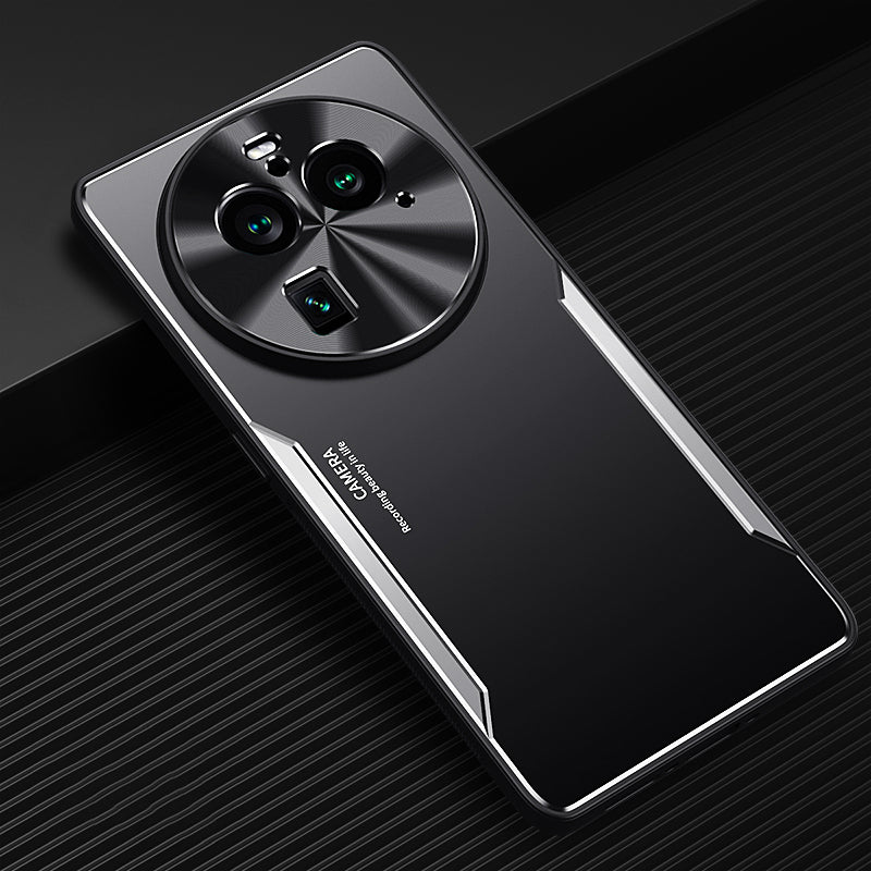 Uniqkart for Oppo Find X6 Pro Phone Case Aluminum Alloy + TPU Slim Case Protective Anti-Drop Phone Cover - Silver