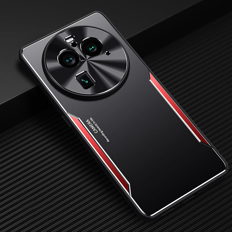 Uniqkart for Oppo Find X6 Pro Phone Case Aluminum Alloy + TPU Slim Case Protective Anti-Drop Phone Cover - Red