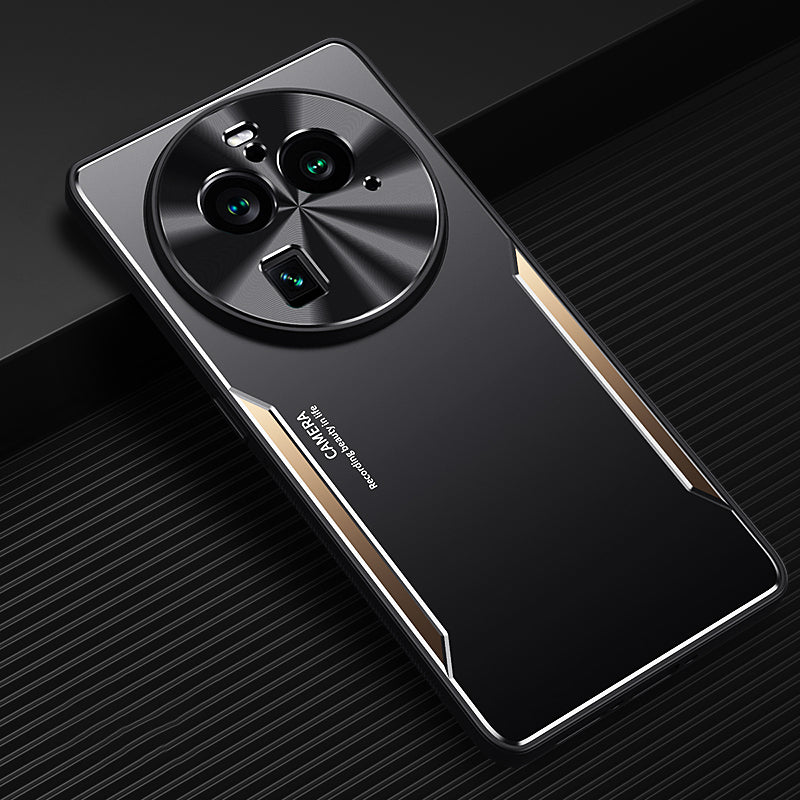 Uniqkart for Oppo Find X6 Pro Phone Case Aluminum Alloy + TPU Slim Case Protective Anti-Drop Phone Cover - Gold