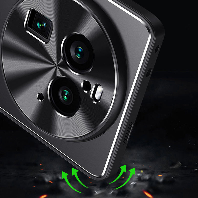 Uniqkart for Oppo Find X6 Pro Kickstand Phone Case TPU + Aluminum Alloy Anti-Fall Phone Cover - Silver