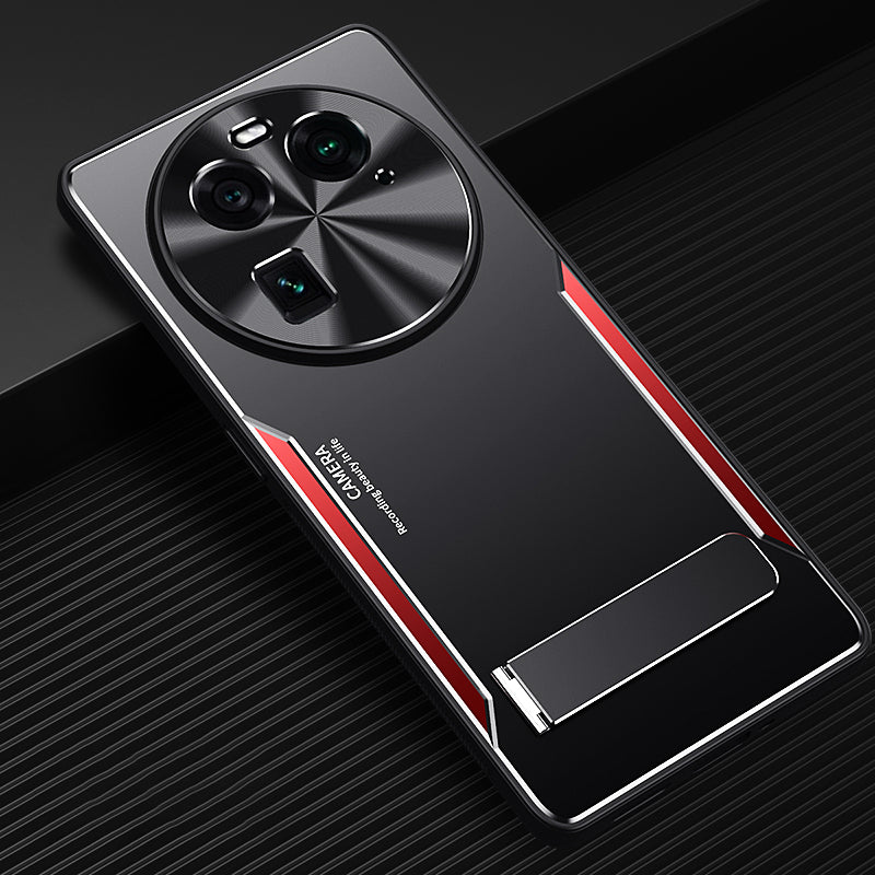 Shockproof Case for Oppo Find X6 Aluminum Alloy + TPU Slim Phone Case Anti-Drop Phone Cover - Red