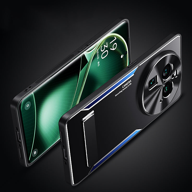 Shockproof Case for Oppo Find X6 Aluminum Alloy + TPU Slim Phone Case Anti-Drop Phone Cover - Blue