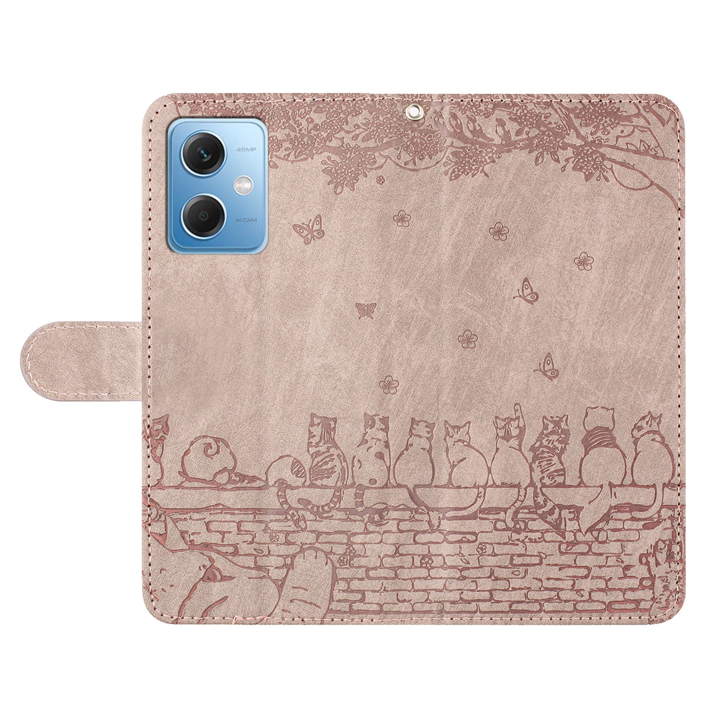Uniqkart for Xiaomi Redmi Note 12 5G (China) / (India) / (Global) / Poco X5 5G Stand Wallet Leather Case Imprinted Phone Cover with Strap - Smoky Purple