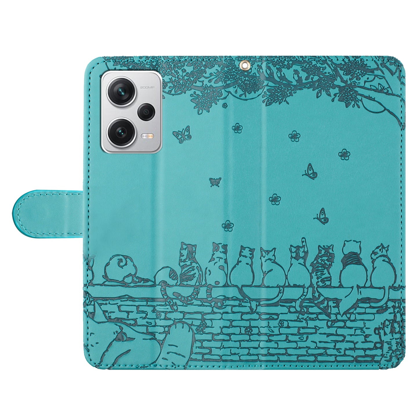 Uniqkart for Xiaomi Redmi Note 12 Pro 5G / 12 Pro Speed 5G / Poco X5 Pro 5G Imprinted PU Leather Phone Case Wallet Stand Cover with Strap - Blue