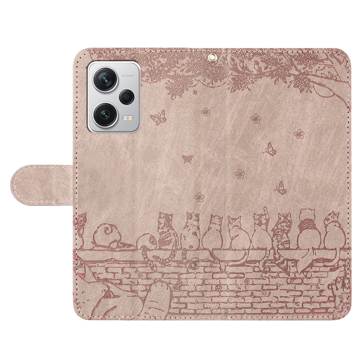 Uniqkart for Xiaomi Redmi Note 12 Pro 5G / 12 Pro Speed 5G / Poco X5 Pro 5G Imprinted PU Leather Phone Case Wallet Stand Cover with Strap - Smoky Purple