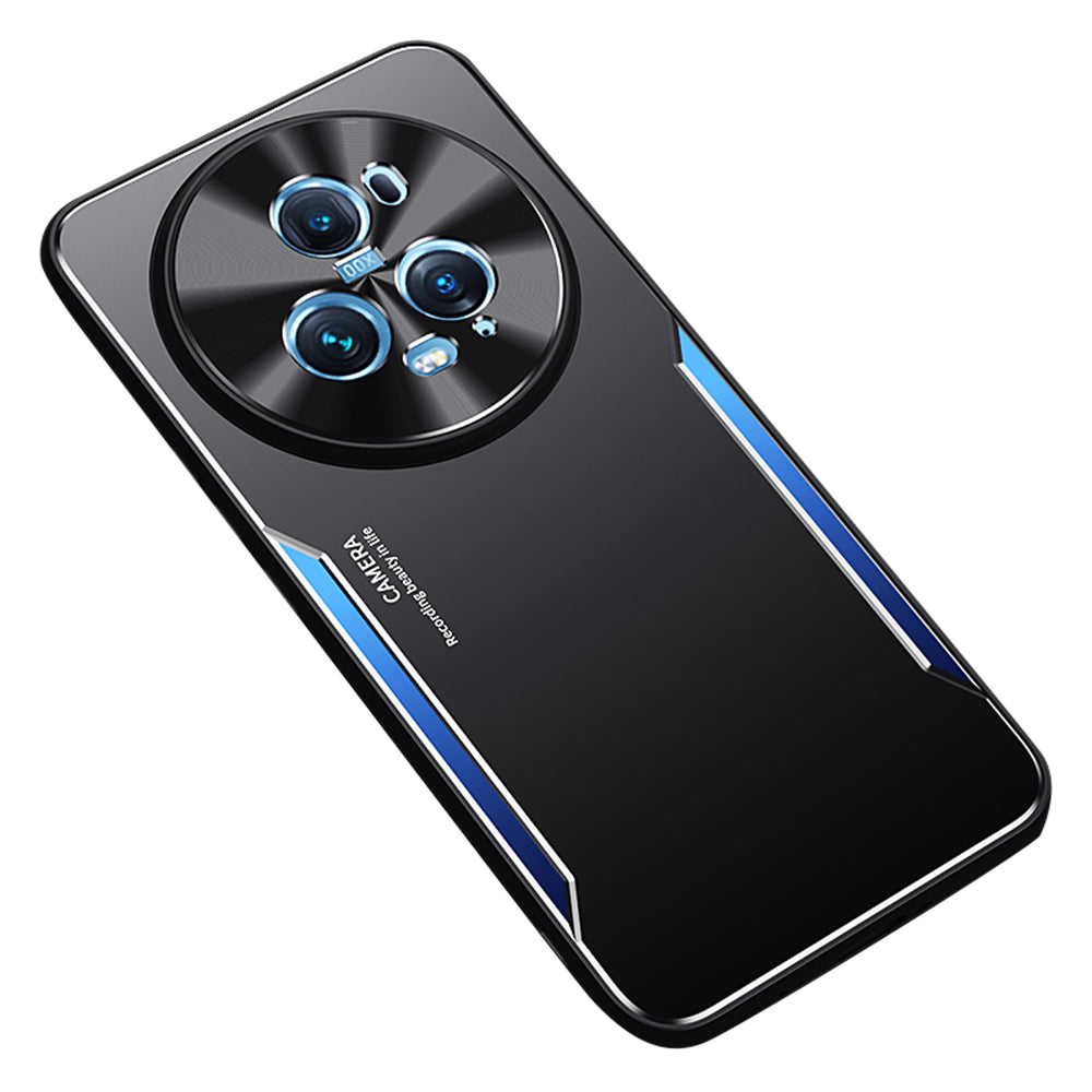 Uniqkart for Honor Magic5 Pro Slim-fit Smartphone Shell Aluminum Alloy + TPU Mobile Phone Case - Blue