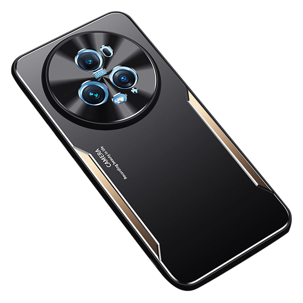 Uniqkart for Honor Magic5 Pro Slim-fit Smartphone Shell Aluminum Alloy + TPU Mobile Phone Case - Gold