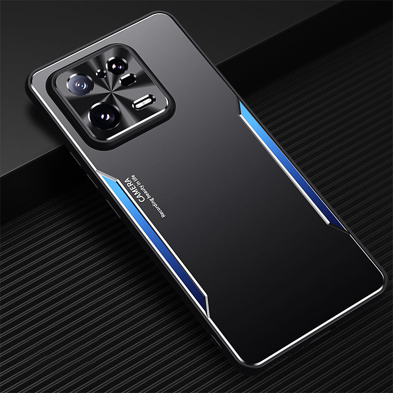 Uniqkart for Xiaomi 13 Pro 5G Dustproof Phone Case Raised Edge Aluminum Alloy + TPU Cover - Blue