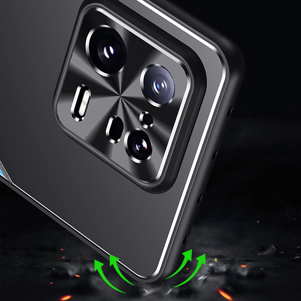 Uniqkart for Xiaomi 13 Pro 5G Dustproof Phone Case Raised Edge Aluminum Alloy + TPU Cover - Silver