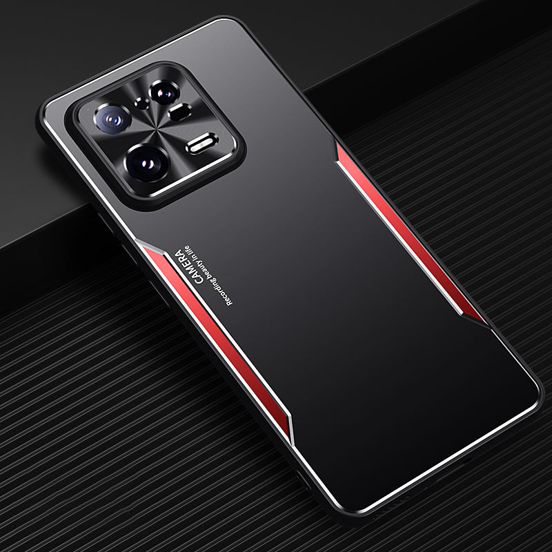 Uniqkart for Xiaomi 13 Pro 5G Dustproof Phone Case Raised Edge Aluminum Alloy + TPU Cover - Red